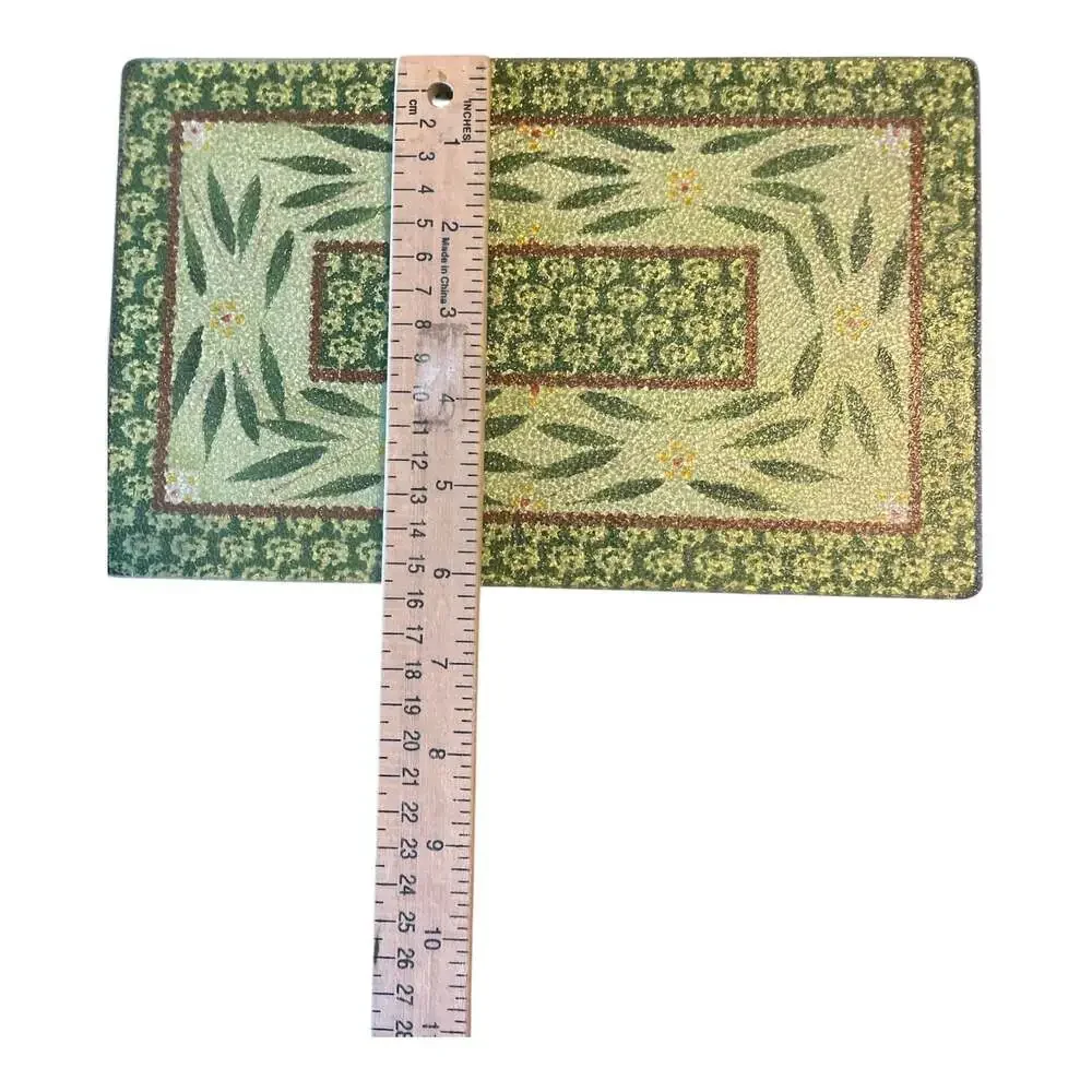 Temp-Tations Glass Trivets Old World Green Set Of 3